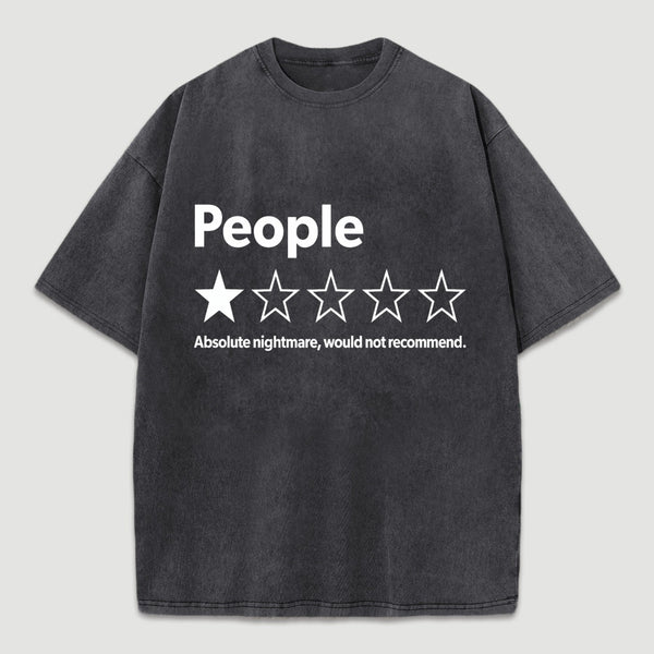Funny 1-Star Review Graphic Washed T-Shirt