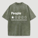 Funny 1-Star Review Graphic Washed T-Shirt