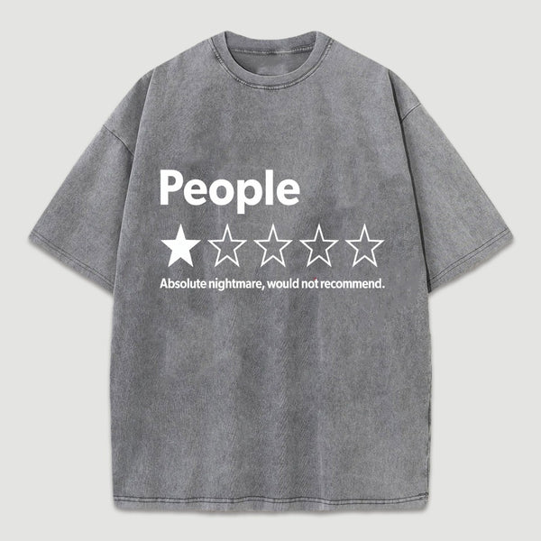 Funny 1-Star Review Graphic Washed T-Shirt