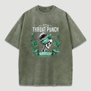 It's a Throat Punch Kinda Day Funny Skeleton Washed T-Shirt