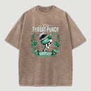 It's a Throat Punch Kinda Day Funny Skeleton Washed T-Shirt
