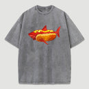 Shark Hotdog Funny Food Meme Washed T-Shirt