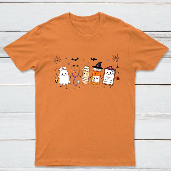 Halloween Nurse Doodle Ghost Nurse Life T-Shirt