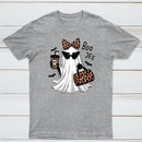 Boo-Jee Leopard Ghost Funny Fall Halloween T-Shirt