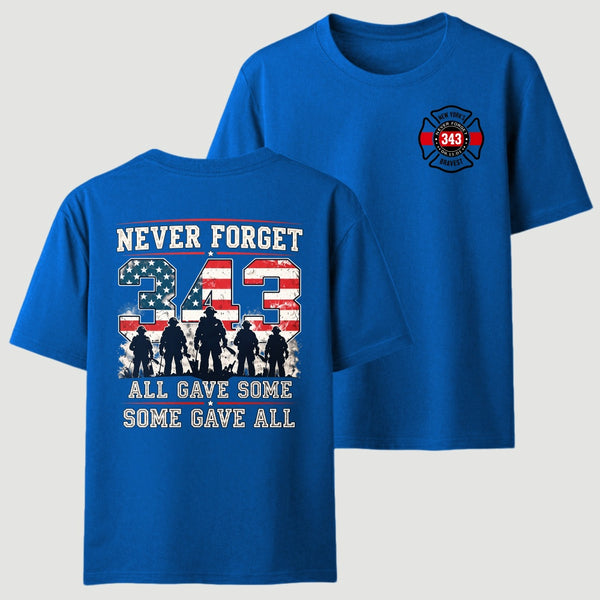Never Forget 343 Firefighter 25th Anniversary Gift For Heroes T-Shirt