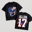 Blue Red Number 17 Football Graphic T-Shirt