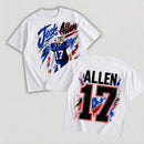 Blue Red Number 17 Football Graphic T-Shirt