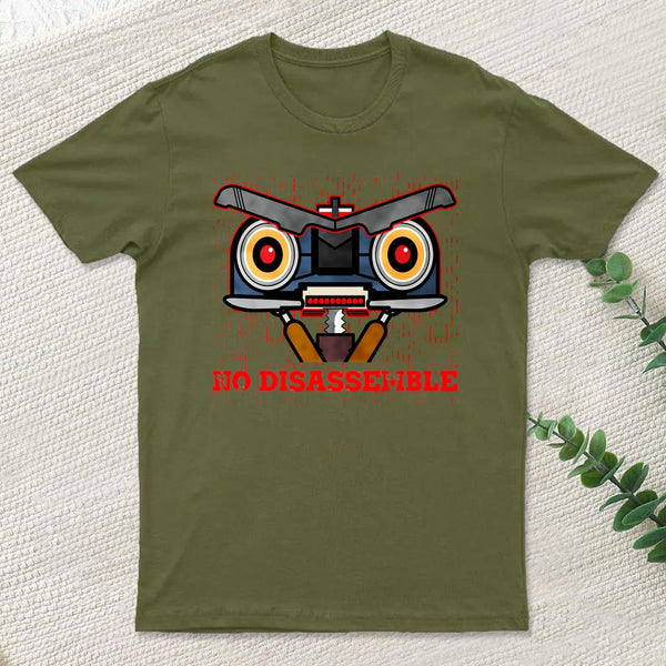 No Disassemble Johnny 5 Head Design T-Shirt