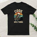Coding Skeleton Humor Retro Programmer Motivation T-Shirt