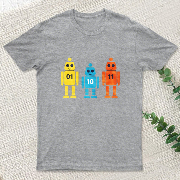 Binary Code Robot 01 10 11 Tech Geek Humor T-Shirt