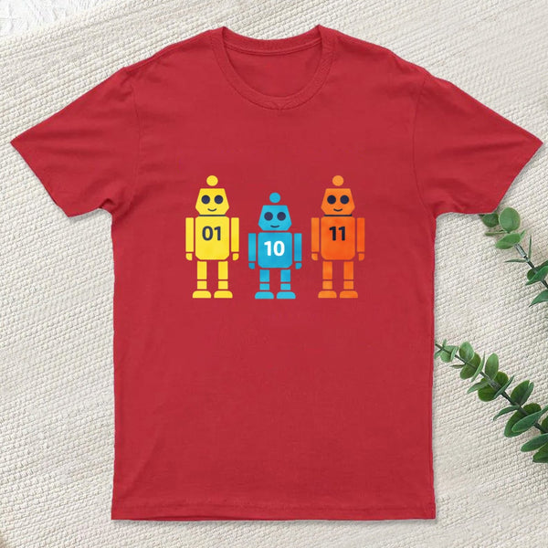 Binary Code Robot 01 10 11 Tech Geek Humor T-Shirt