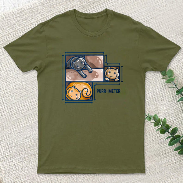 Purr-imeter Maths Cat Pun T-Shirt