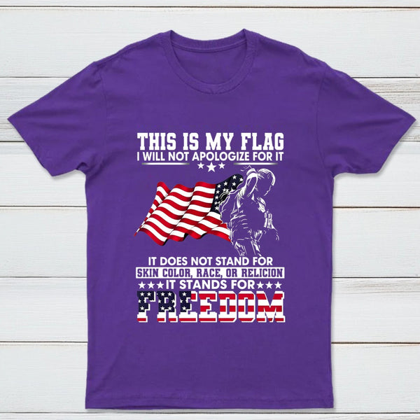 Soldier Silhouette USA Flag Patriotic T-Shirt