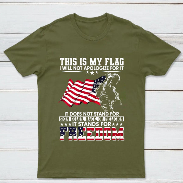 Soldier Silhouette USA Flag Patriotic T-Shirt