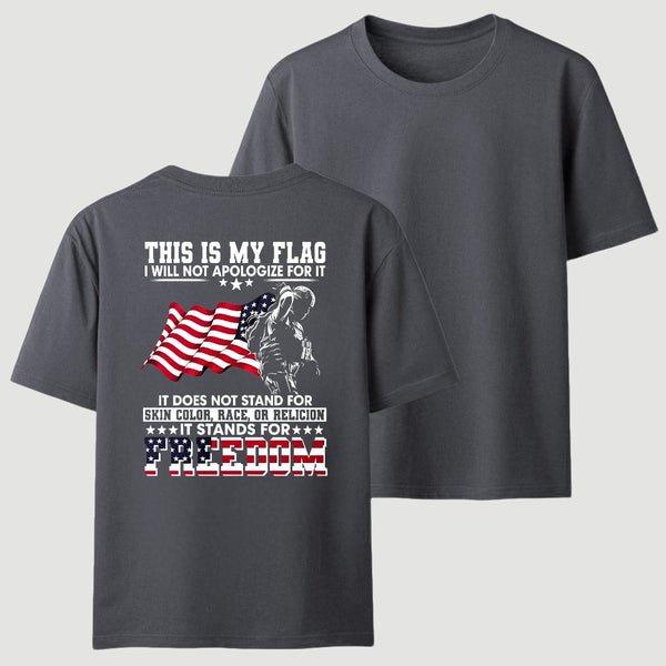 Soldier Silhouette USA Flag Patriotic T-Shirt