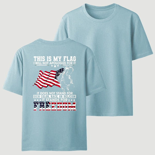 Soldier Silhouette USA Flag Patriotic T-Shirt