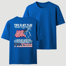 Soldier Silhouette USA Flag Patriotic T-Shirt
