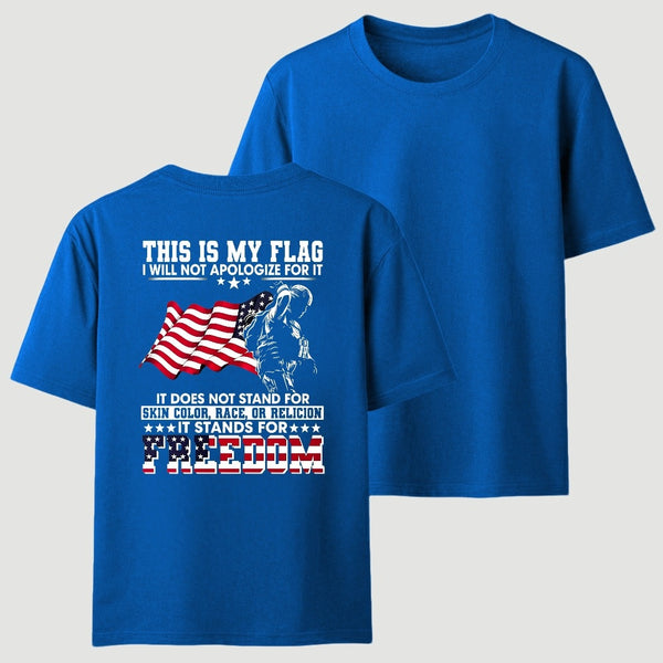 Soldier Silhouette USA Flag Patriotic T-Shirt