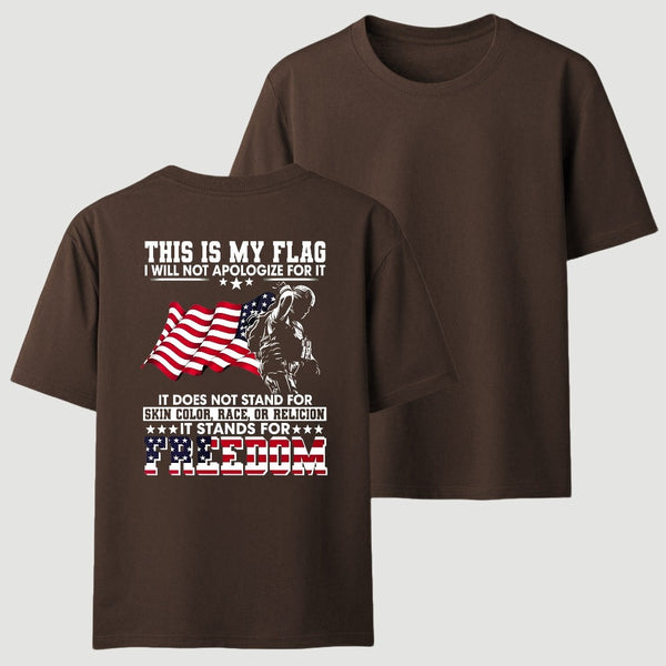 Soldier Silhouette USA Flag Patriotic T-Shirt