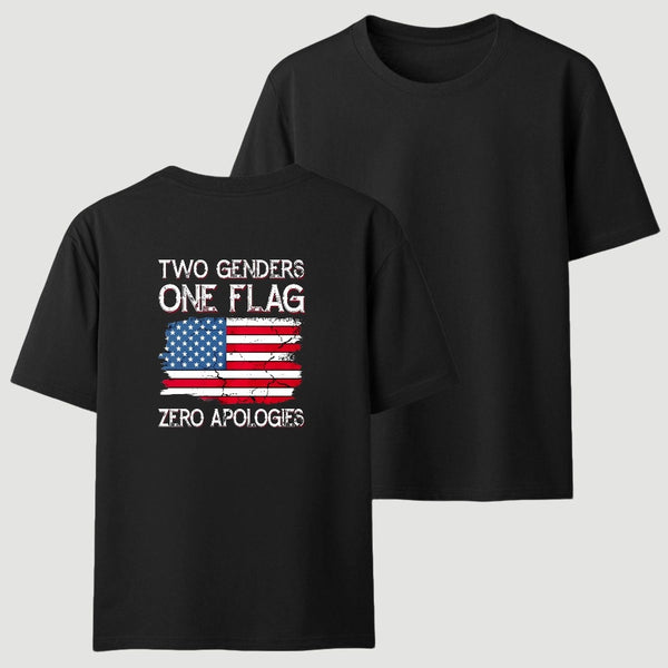 Two Genders One Flag Zero Apologies American Flag Design Unisex Classic T-shirt