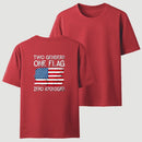 Two Genders One Flag Zero Apologies American Flag Design Unisex Classic T-shirt