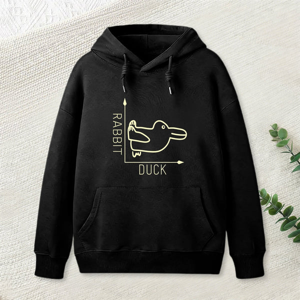 Rabbit or Duck Funny Geek Hoodie