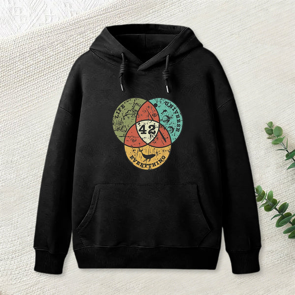 Life, the Universe & Everything Nerdy Graphic Hoodie