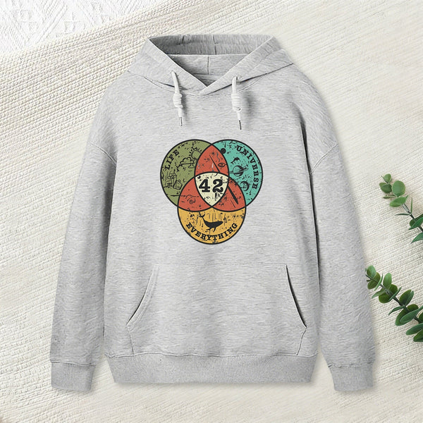 Life, the Universe & Everything Nerdy Graphic Hoodie