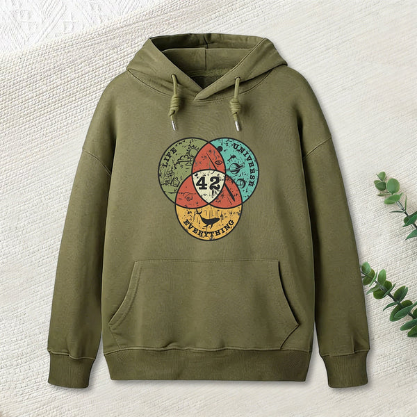 Life, the Universe & Everything Nerdy Graphic Hoodie