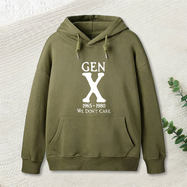 Gen X 1965-1980 We Don't Care Geek Hoodie